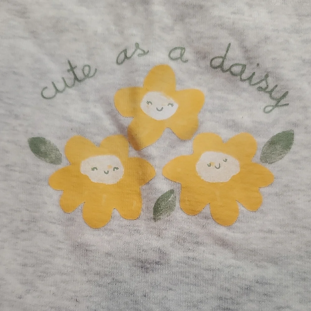 🐻 Carter's Light Gray Bodysuit with Orange Floral Print